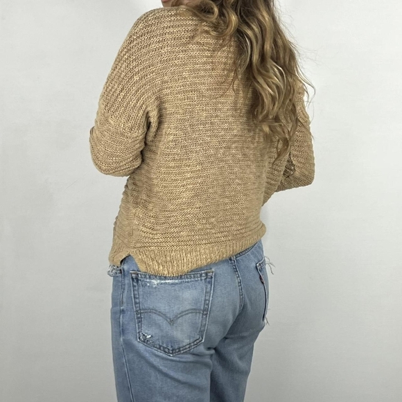 LAUREN JEANS CO. KNIT LINEN BLEND RETRO SWEATER SIZE MEDIUM - Picture 2 of 7